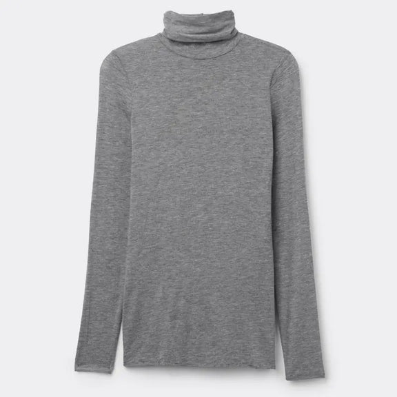 LuxuryBlend sweater made from 85% modal, 9% cashmere, and 6% elastane. Soft, elegant, and versatile in gray, white, and pink with a classic round neckline and long sleeves.