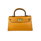 Stylish Fleur de Luxe Handbag in rich yellow, showcasing premium leather craftsmanship fashionable 