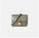 Olive green genuine leather crossbody with gold clasp and modern design — luxury everyday bag for women, versatile and chic.

