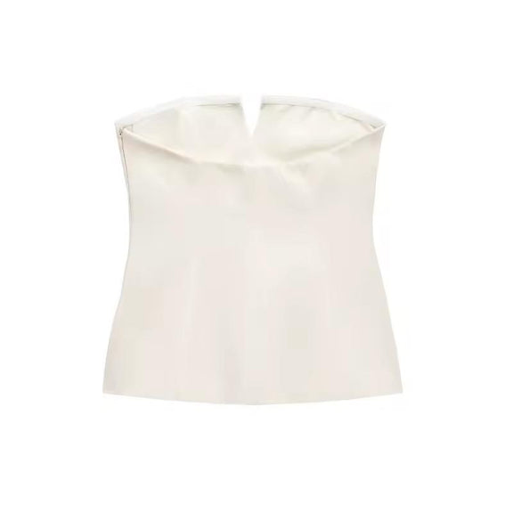 Velour Kiss Top in white women’s sleeveless wool-blend tailored vest with pockets
