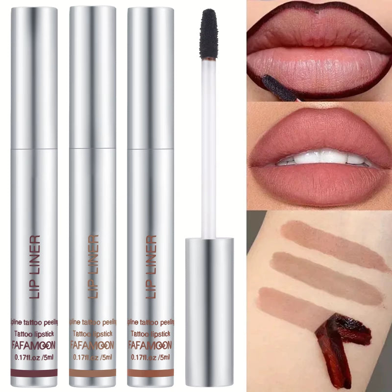 6 Color Waterproof Lip Liner & Peel-off Tattoo Lip Gloss for long-lasting lip definition and a lightweight, highly pigmented formula. Perfect for fuller-looking lips and effortless application.