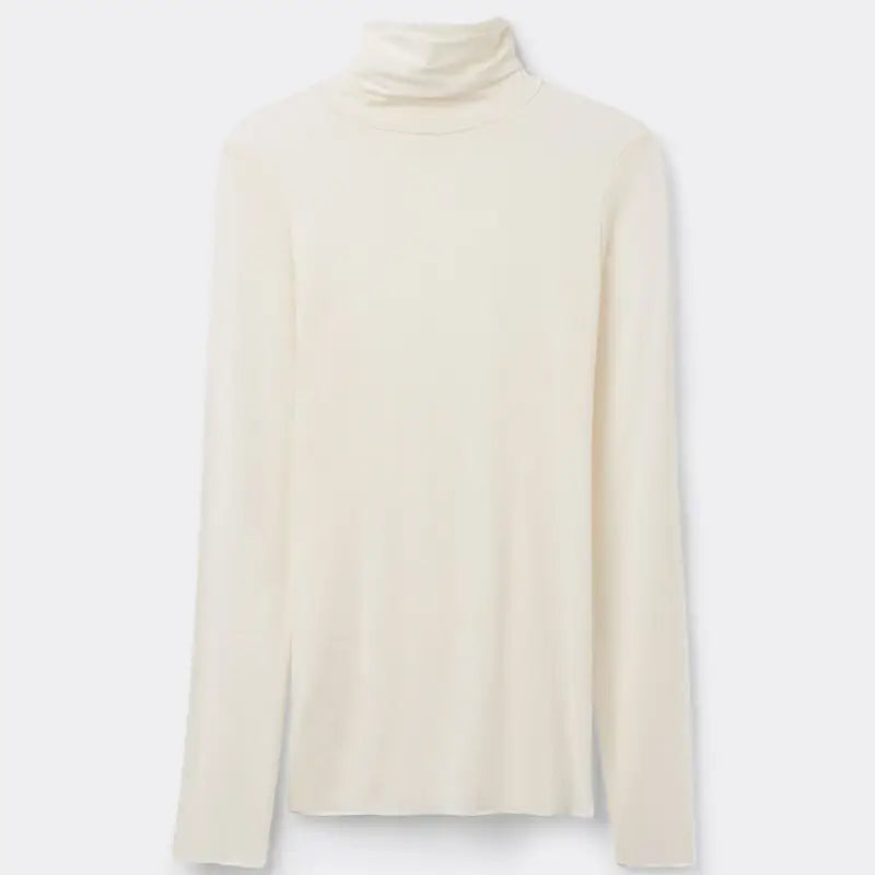 LuxuryBlend sweater made from 85% modal, 9% cashmere, and 6% elastane. Soft, elegant, and versatile in gray, white, and pink with a classic round neckline and long sleeves.