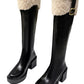 Comfortable Warm Plush Knee High Boots for Women, Perfect for Winter Fashion.