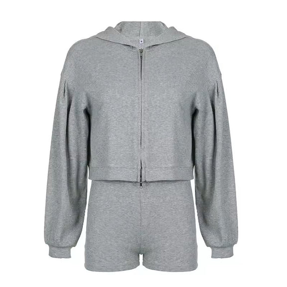 Zen Lounge Set – women’s V-cut ribbed crop top in soft cotton spandex, perfect for yoga, pilates and casual wear.

